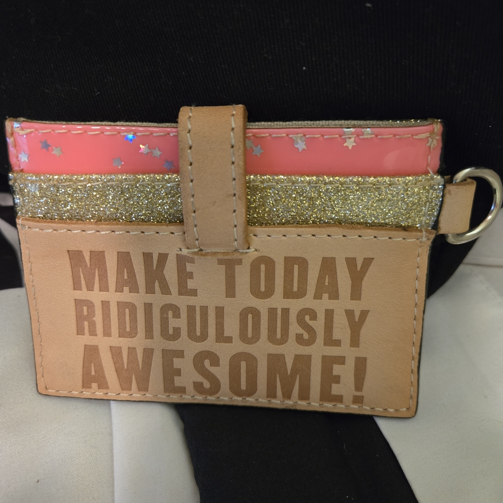 Consuela Gold and Pink Card Holder